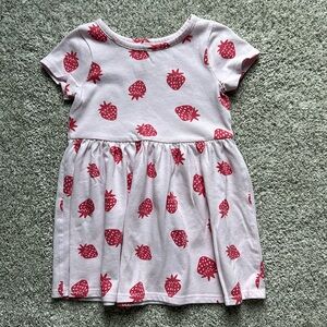 Cat & Jack pink strawberry short sleeve dress